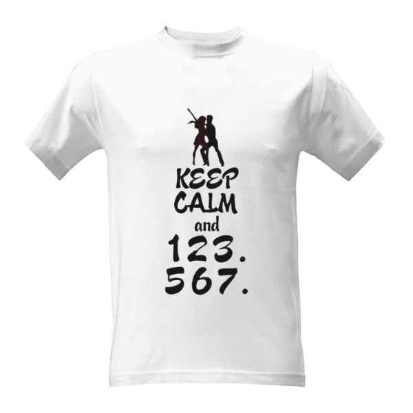 "Keep Calm and 123." pánské tričko bílé
